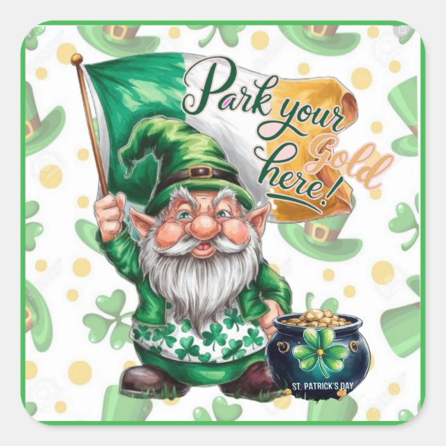 Adesivo Quadrado Boca sarcástica de um duende gnomo! (Frente)