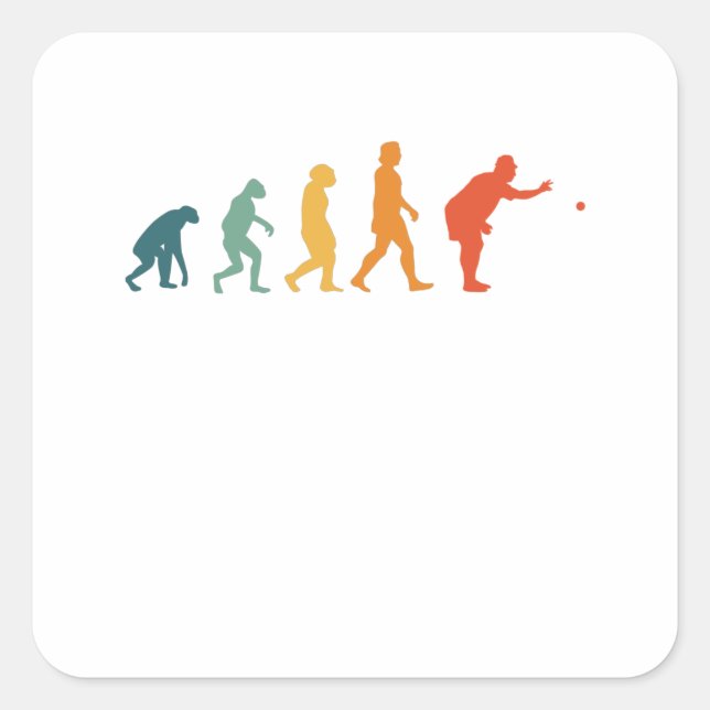 Adesivo Quadrado Boccia Evolution Retro Boule Petanque (Frente)