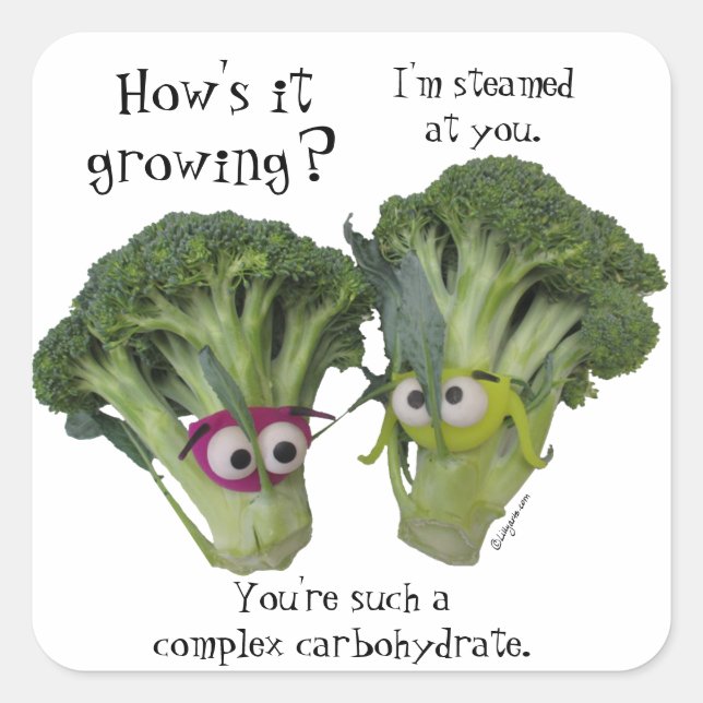 Adesivo Quadrado Bócolis Engraçado (Frente)