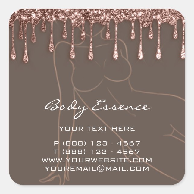 Adesivo Quadrado Body Care Shaping Soap Balm Cosmético Rosa SPA (Frente)