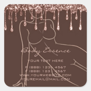 Adesivo Quadrado Body Care Shaping Soap Balm Cosmético Spa Studio