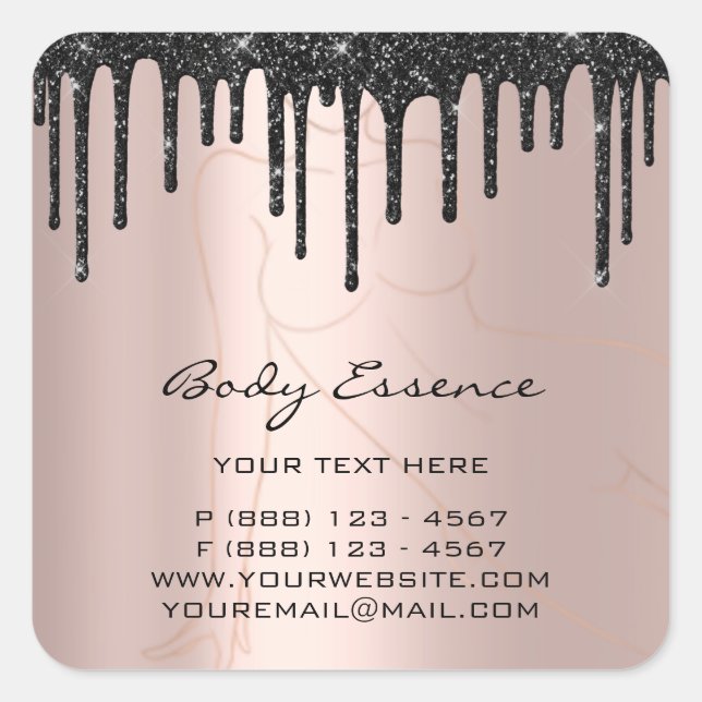 Adesivo Quadrado Body Care Shaping Soap Balm Cosméticos Drives Rosa (Frente)