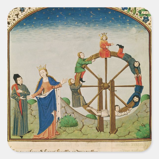Adesivo Quadrado Boethius with the Wheel of Fortune (Frente)