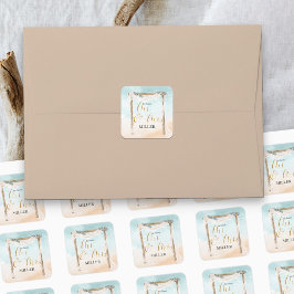 Adesivo Quadrado Boho Beach Arbor, o futuro Sr. & Sra.