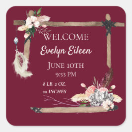 Adesivo Quadrado Boho Belo Nascimento