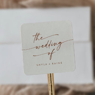Adesivo Quadrado Boho Chic Bohemian Cream Casamento Fósseis