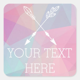 Adesivo Quadrado Boho Chic Crossed Arrows Pastel Polygonal Bohemian