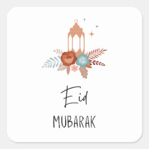 Adesivo Quadrado Boho Eid Mubarak Gift Sticker