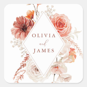 Adesivo Quadrado Boho Floral Boho Casamento