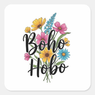 Adesivo Quadrado Boho Hobo buquê
