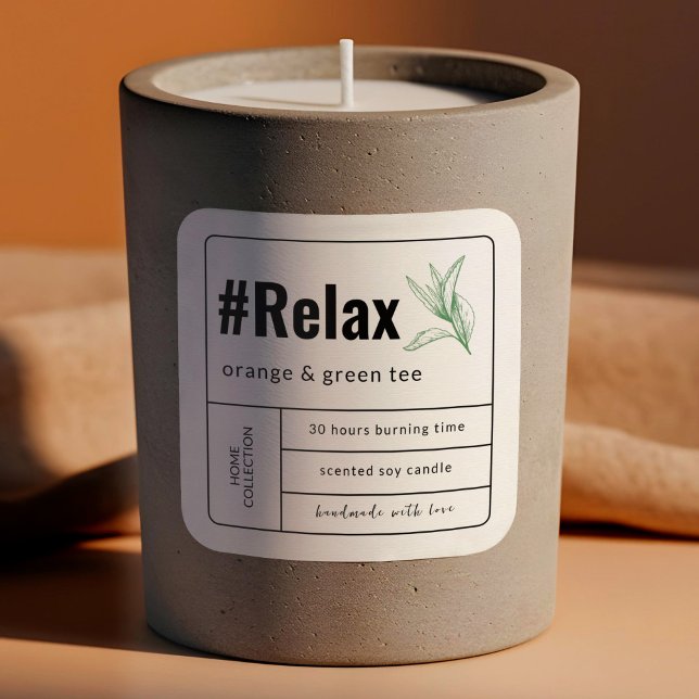 Adesivo Quadrado Boho Milky Kraft Beige Botanic Paper Labels (Boho Milky Kraft Beige Botanic Paper Candle Labels)