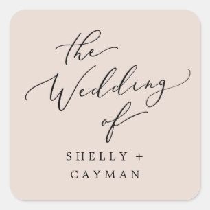 Adesivo Quadrado Boho Pastel Peach Casamento Envelope Selos