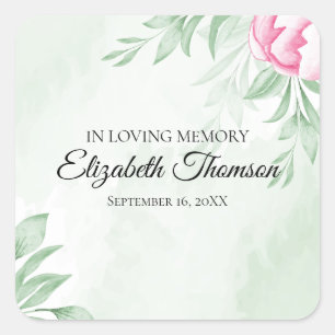 Adesivo Quadrado Boho Watercolor Eucalyptus Deixa O Funeral Memoria