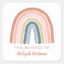 Boho Watercolor Nome do Arco-Íris Nome da Escola E