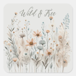 Adesivo Quadrado Boho Wildflower