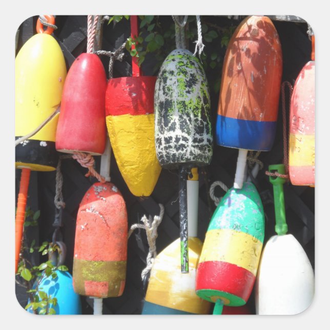 Adesivo Quadrado Boias De Pesca - Maine (Frente)