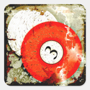 ADESIVO QUADRADO BOLA DE BILHAR NÚMERO 3