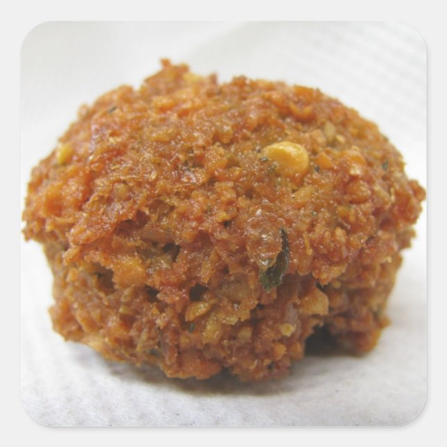 Adesivo Quadrado Bola de Falafel Stickers (Frente)