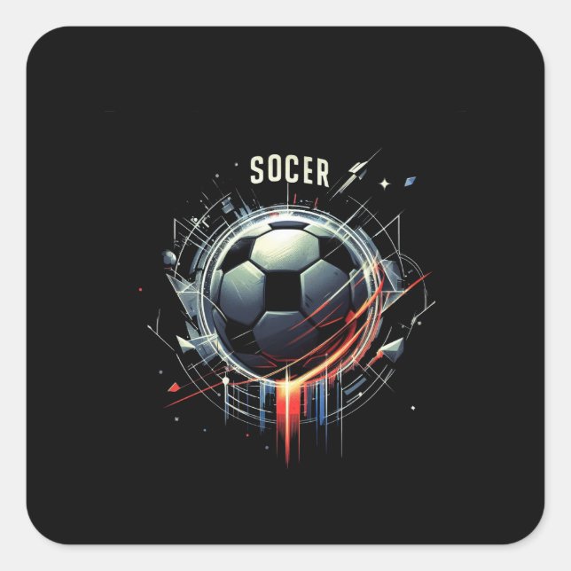 Adesivo Quadrado bola de futebol (Frente)