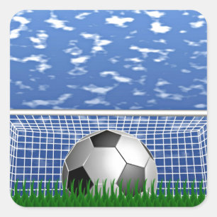 Adesivo Quadrado Bola de futebol na rede
