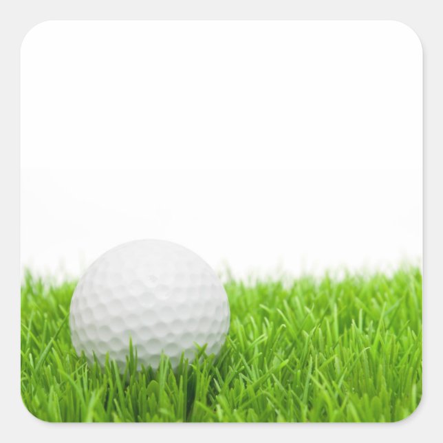 Adesivo Quadrado Bola De Golfe Na Grama (Frente)