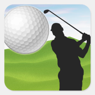 Adesivo Quadrado Bola de golfe que vem em você