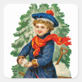 Adesivo Quadrado Bola de Neve de Fazer Infantil