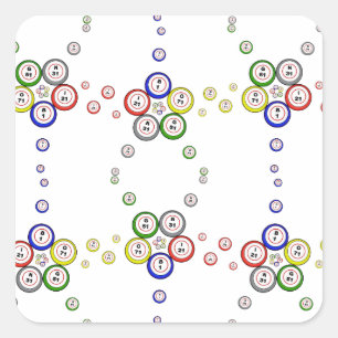 Adesivo Quadrado Bolas do Bingo