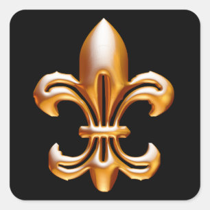 Adesivo Quadrado Bold Dourado Fleur de Lis