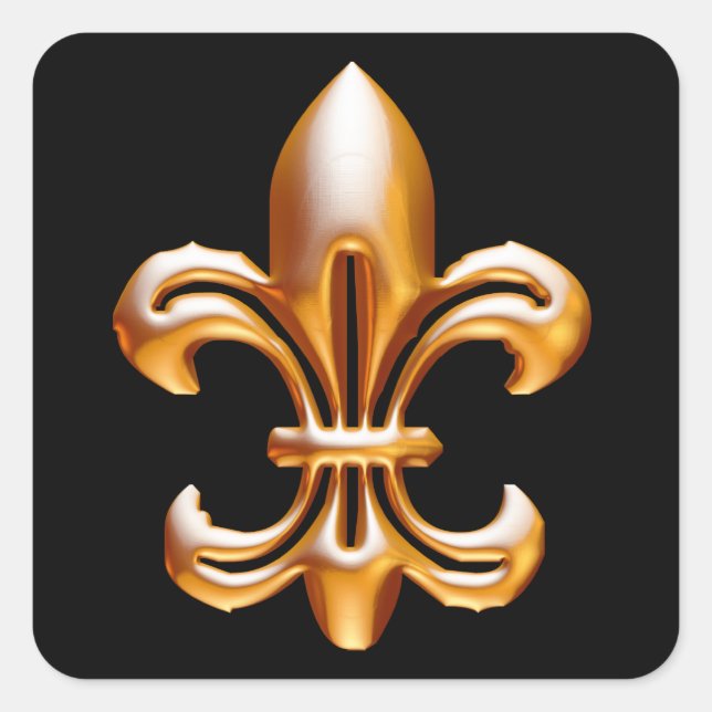 Adesivo Quadrado Bold Dourado Fleur de Lis (Frente)