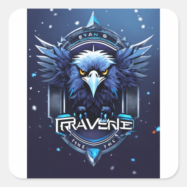 Adesivo Quadrado Bold Eagle Logo Sticker | Detailed Eagle Head Deca (Frente)