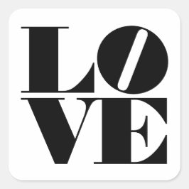 Adesivo Quadrado Bold Love Black White Namorados Square Sticker