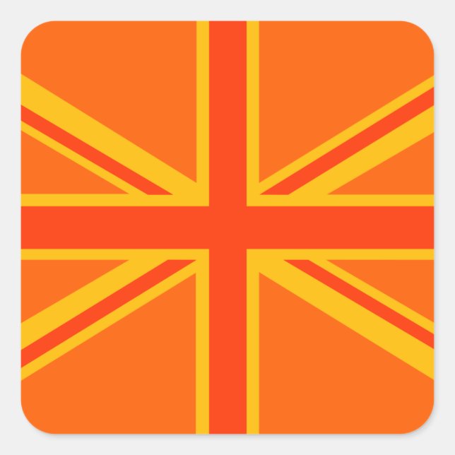 Adesivo Quadrado Bold Orange Union Jack British Flag Swag (Frente)