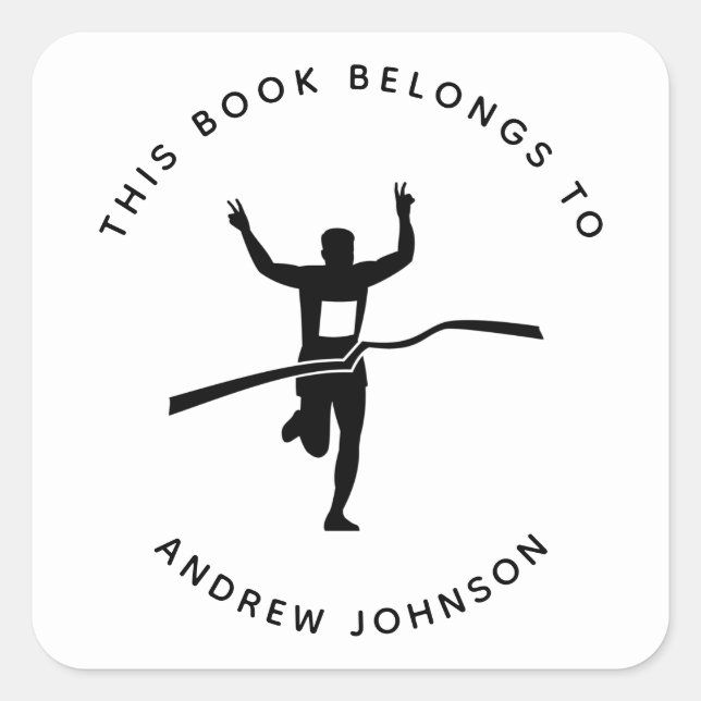 Adesivo Quadrado Boletim de Atleta da Maratona Menina (Frente)