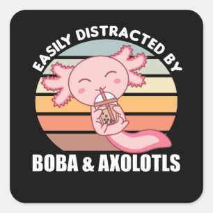 Adesivo Quadrado Bolha Tea Axolotl Chocolate Animais Doce Boba