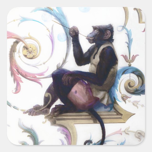 Adesivo Quadrado Bolhas de Macacos (Frente)
