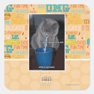 Adesivo Quadrado Bolhas dos sopros no leite do ur