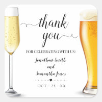 Bolhas e cervejas minimalistas Obrigado casamento