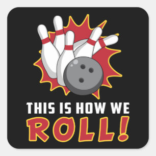 Adesivo Quadrado Boliche Bowler Strike Equipe Esportiva Bowl Engra