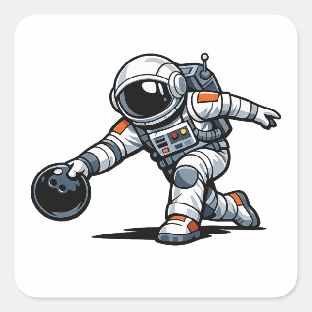 Adesivo Quadrado Boliche de Astronauta (Frente)