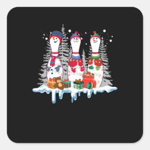 Adesivo Quadrado Boliche Natal Pajama lança Papais noeis de Reindee