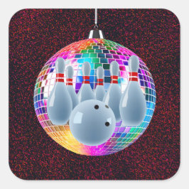 Adesivo Quadrado Boliche Neon Disco Ball Glitter