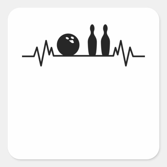 Adesivo Quadrado Boliche Pulsação Pulsação Jogador de Boliches Pino (Frente)