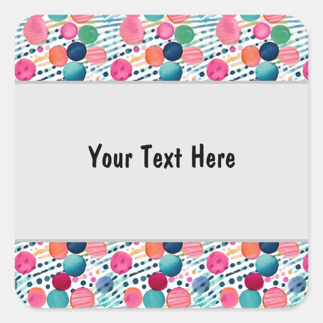 Adesivo Quadrado Bolinhas e Listras 12 (Frente)