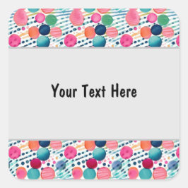 Adesivo Quadrado Bolinhas e Listras 12