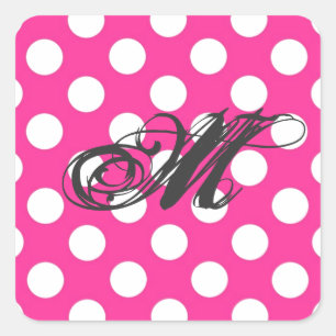 Adesivo Quadrado Bolinhas rosa personalizada