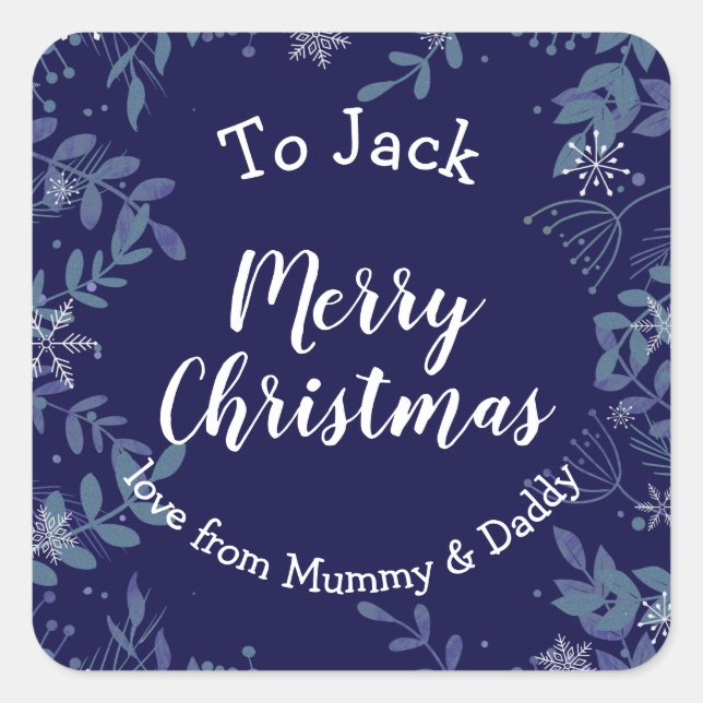 Adesivo Quadrado bolinho de presentes de natal (Frente)