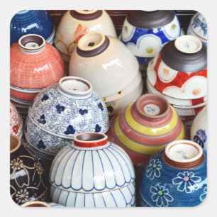 Adesivo Quadrado Bolinhos de Japonês em Tóquio