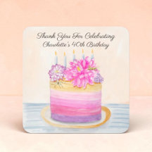 Bolo de 40º Aniversário com Dahlia e Inseto de Jar