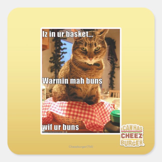 Adesivo Quadrado Bolos de mah aquecidos (Frente)